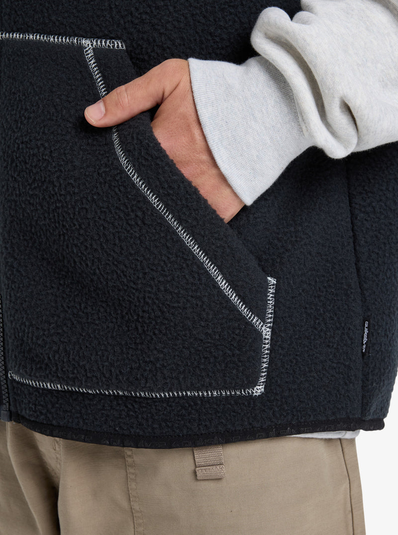 Load image into Gallery viewer, Quiksilver Men&#39;s Clean Coast Gillet Full Zip Fleece Black EQYPF03067-KVJ0
