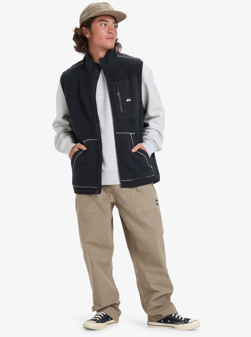 Load image into Gallery viewer, Quiksilver Men&#39;s Clean Coast Gillet Full Zip Fleece Black EQYPF03067-KVJ0
