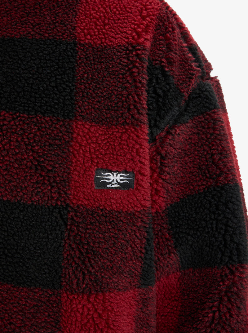 Load image into Gallery viewer, Quiksilver Men&#39;s Mercury Woodlands Half Zip Sherpa Jacket Biking Red EQYPF03070-RSG1
