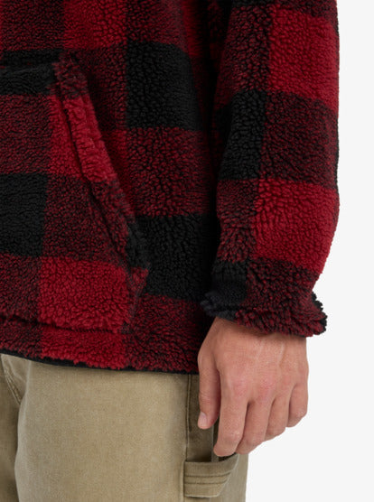Quiksilver Men's Mercury Woodlands Half Zip Sherpa Jacket Biking Red EQYPF03070-RSG1