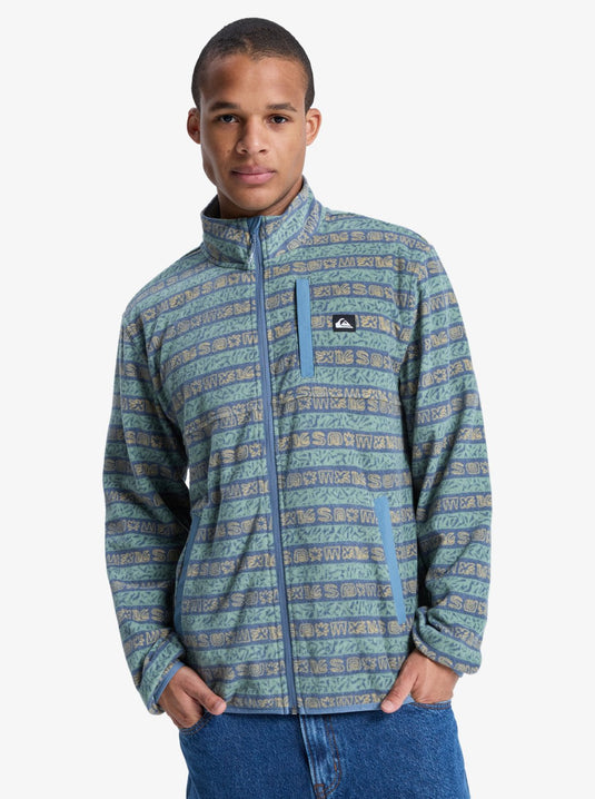 Quiksilver Men's No Destination Full Zip Fleece Granite Terra Stripe EQYPF03071-GGV6