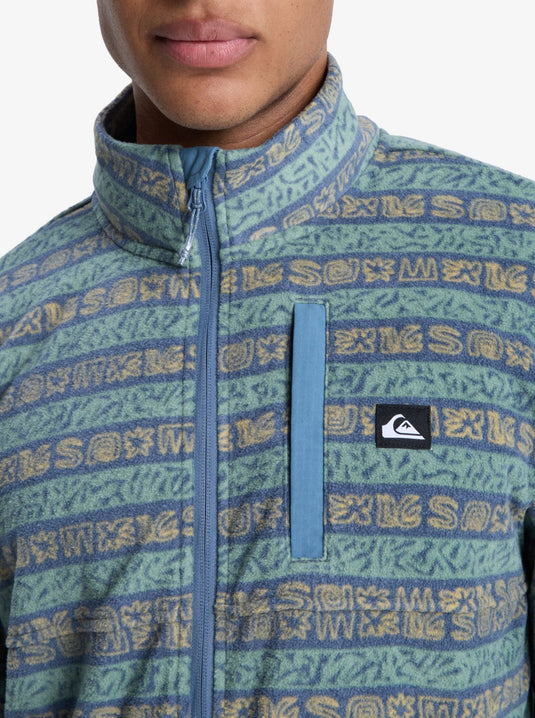 Quiksilver Men's No Destination Full Zip Fleece Granite Terra Stripe EQYPF03071-GGV6