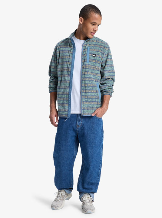 Quiksilver Men's No Destination Full Zip Fleece Granite Terra Stripe EQYPF03071-GGV6