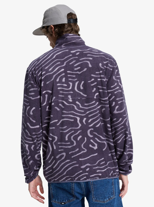 Quiksilver Mens' No Destination Full Zip Fleece Graystone Linear Stamp EQYPF03071-KRB6