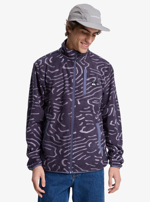 Quiksilver Mens' No Destination Full Zip Fleece Graystone Linear Stamp EQYPF03071-KRB6