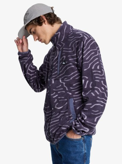 Load image into Gallery viewer, Quiksilver Mens&#39; No Destination Full Zip Fleece Graystone Linear Stamp EQYPF03071-KRB6

