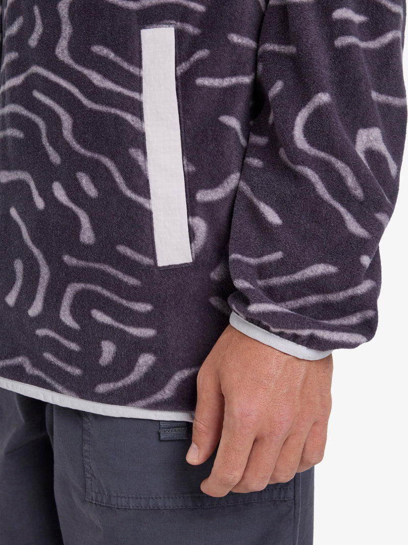 Load image into Gallery viewer, Quiksilver Mens&#39; No Destination Full Zip Fleece Graystone Linear Stamp EQYPF03071-KRB6
