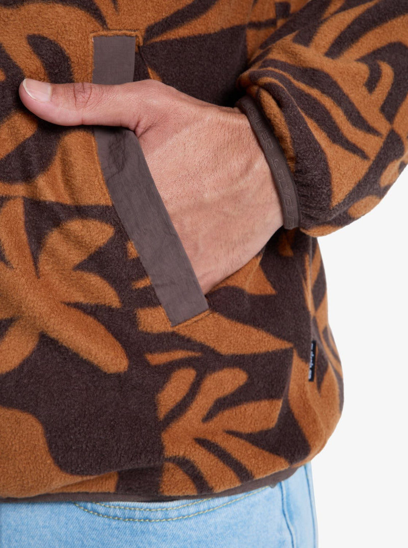 Load image into Gallery viewer, Quiksilver Men&#39;s No Destination Hs Half Opening With Snaps Micro Fleece Chocolate Brown Desert Checker EQYPF03072_CSD6
