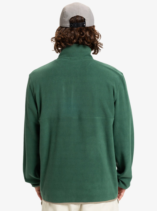 Quiksilver Men's No Destination Hs Half Opening With Snaps Micro Fleece Trekking Green EQYPF03072_TKR