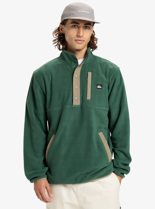 Quiksilver Men's No Destination Hs Half Opening With Snaps Micro Fleece Trekking Green EQYPF03072_TKR