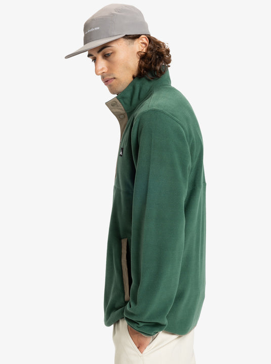 Quiksilver Men's No Destination Hs Half Opening With Snaps Micro Fleece Trekking Green EQYPF03072_TKR