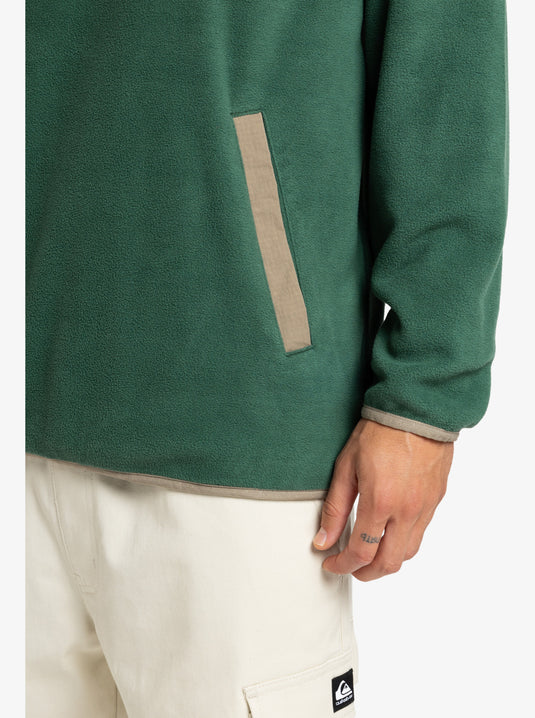 Quiksilver Men's No Destination Hs Half Opening With Snaps Micro Fleece Trekking Green EQYPF03072_TKR