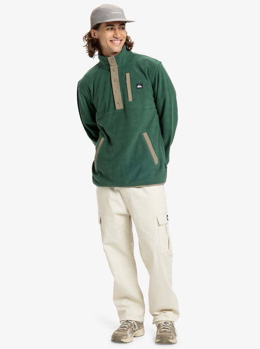 Quiksilver Men's No Destination Hs Half Opening With Snaps Micro Fleece Trekking Green EQYPF03072_TKR
