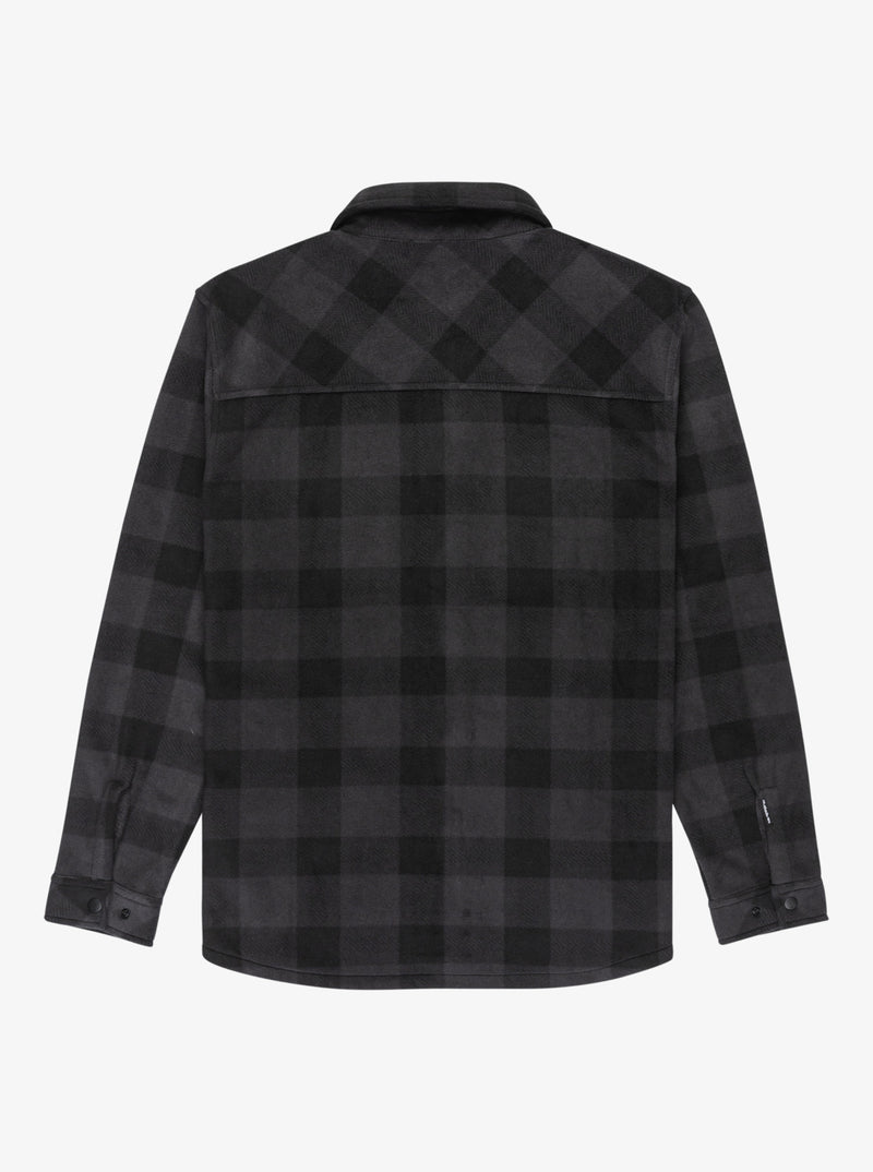 Load image into Gallery viewer, Quiksilver Men&#39;s Bering Strait Check Long Sleeve Shirt Fleece Black Northsea Plaid EQYPF03075-KVJ6
