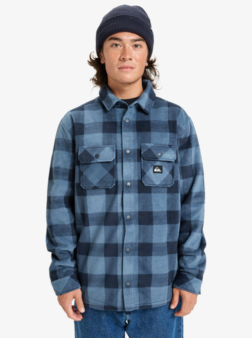 Quiksilver Men's Bering Strait Check Long Sleeve Shirt Fleece China Blue Northsea Plaid EQYPF03075-BND6