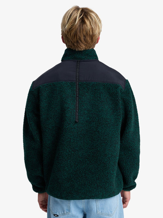 Quiksilver Men's Shallow Water Full Zip Sherpa Jacket Trekking Green Heather EQYPF03076_GSC6
