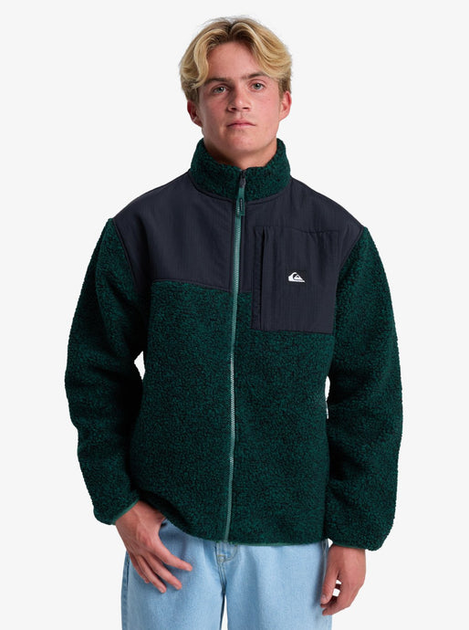 Quiksilver Men's Shallow Water Full Zip Sherpa Jacket Trekking Green Heather EQYPF03076_GSC6