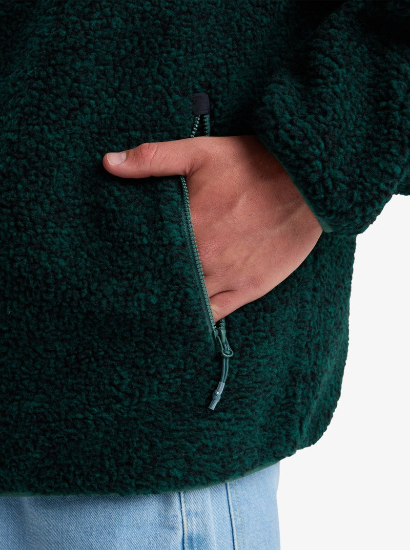 Load image into Gallery viewer, Quiksilver Men&#39;s Shallow Water Full Zip Sherpa Jacket Trekking Green Heather EQYPF03076_GSC6

