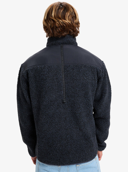 Quiksilver Men's Shallow Water Full Zip Sherpa Jacket Indian Ink Heather EQYPF03076_KSH0