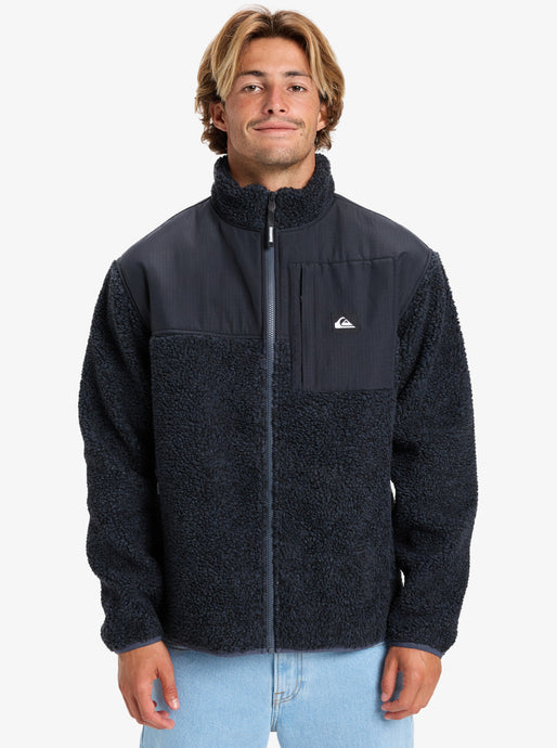 Quiksilver Men's Shallow Water Full Zip Sherpa Jacket Indian Ink Heather EQYPF03076_KSH0