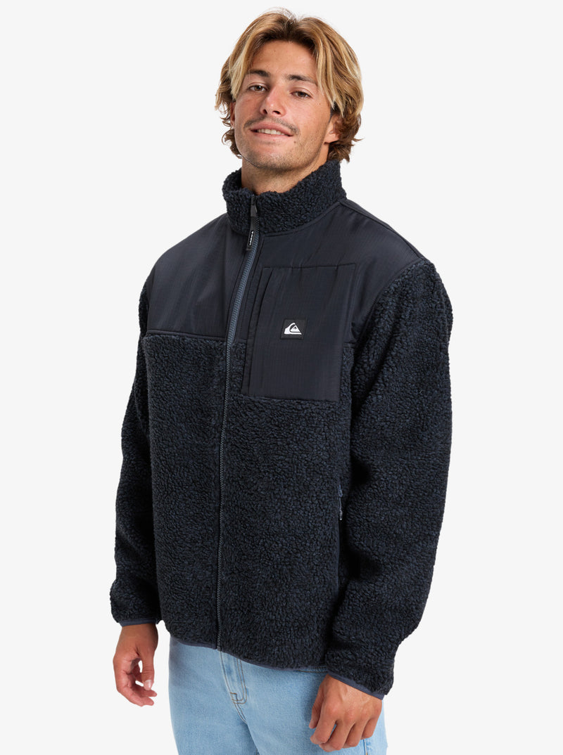 Load image into Gallery viewer, Quiksilver Men&#39;s Shallow Water Full Zip Sherpa Jacket Indian Ink Heather EQYPF03076_KSH0
