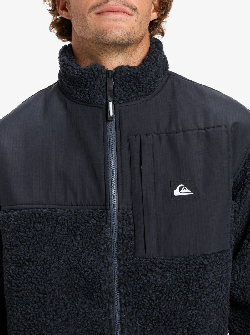 Load image into Gallery viewer, Quiksilver Men&#39;s Shallow Water Full Zip Sherpa Jacket Indian Ink Heather EQYPF03076_KSH0
