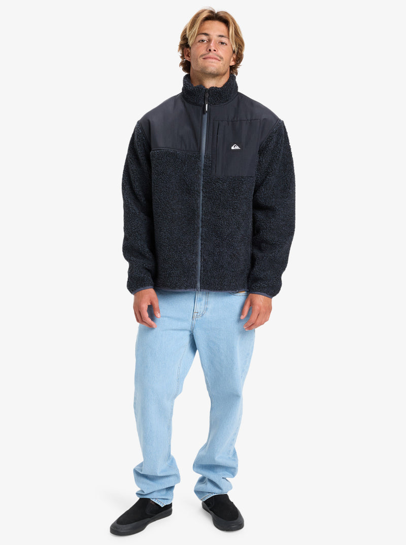Load image into Gallery viewer, Quiksilver Men&#39;s Shallow Water Full Zip Sherpa Jacket Indian Ink Heather EQYPF03076_KSH0
