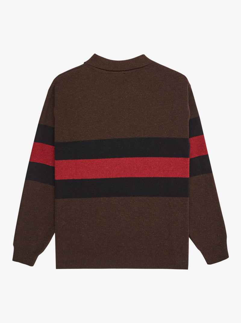 Load image into Gallery viewer, Quiksilver Men&#39;s Cooper Polo Sweatshirt Black Rugby Polo Stripes EQYSW03331-KVJ3
