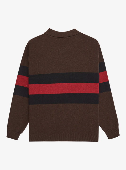 Quiksilver Men's Cooper Polo Sweatshirt Black Rugby Polo Stripes EQYSW03331-KVJ3