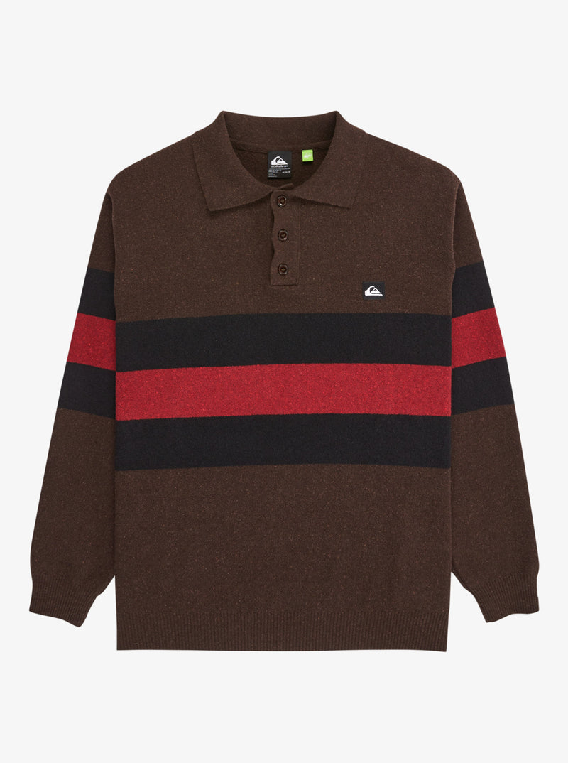 Load image into Gallery viewer, Quiksilver Men&#39;s Cooper Polo Sweatshirt Black Rugby Polo Stripes EQYSW03331-KVJ3
