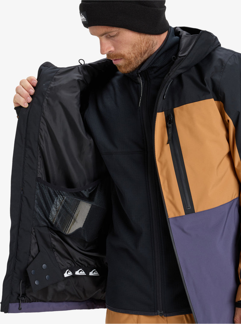 Load image into Gallery viewer, Quiksilver Men&#39;s Sycamore Block 20K Snow Jacket Almond EQYTJ03503-CMD0
