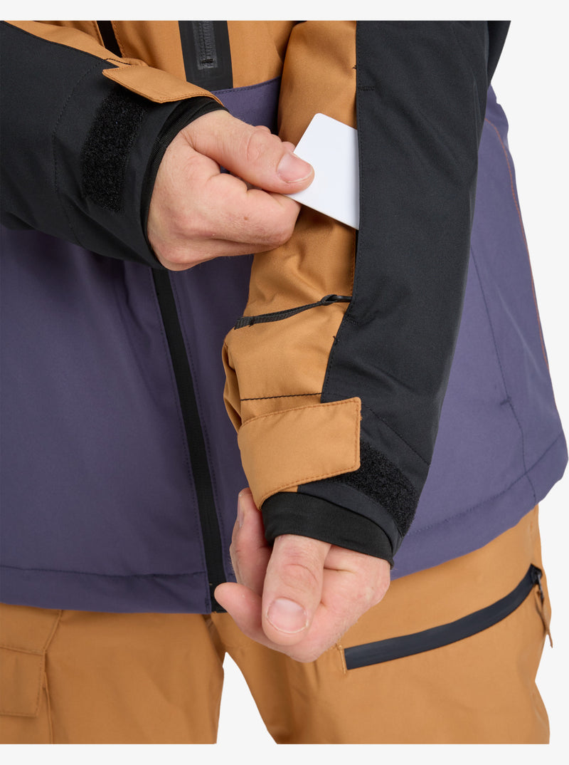 Load image into Gallery viewer, Quiksilver Men&#39;s Sycamore Block 20K Snow Jacket Almond EQYTJ03503-CMD0
