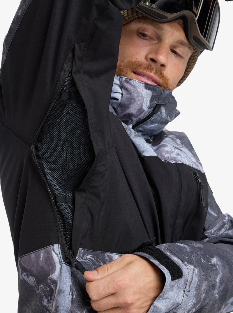 Load image into Gallery viewer, Quiksilver Men&#39;s Sycamore Printed Snow Jacket Thermostamp Grayscale EQYTJ03514-KVJ3
