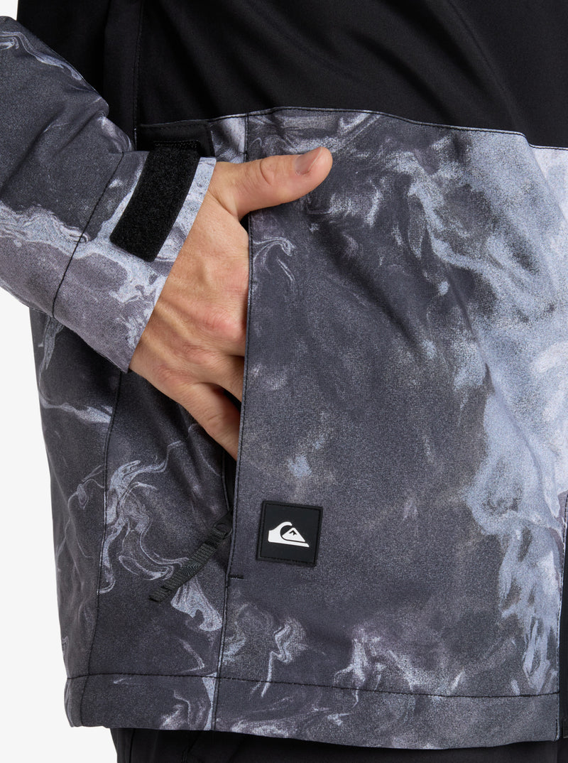 Load image into Gallery viewer, Quiksilver Men&#39;s Sycamore Printed Snow Jacket Thermostamp Grayscale EQYTJ03514-KVJ3
