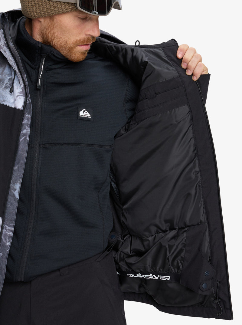 Load image into Gallery viewer, Quiksilver Men&#39;s Sycamore Printed Snow Jacket Thermostamp Grayscale EQYTJ03514-KVJ3
