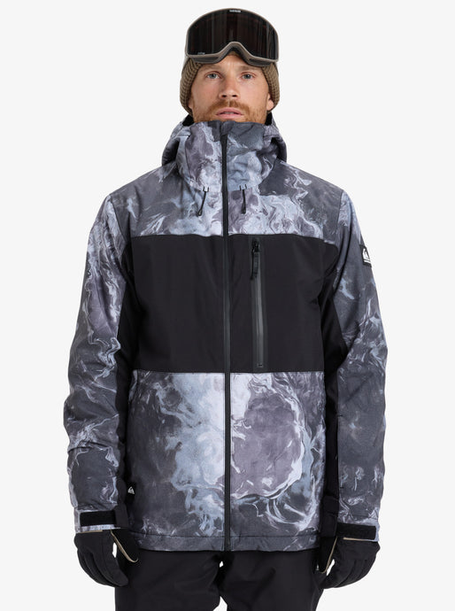 Quiksilver Men's Sycamore Printed Snow Jacket Thermostamp Grayscale EQYTJ03514-KVJ3