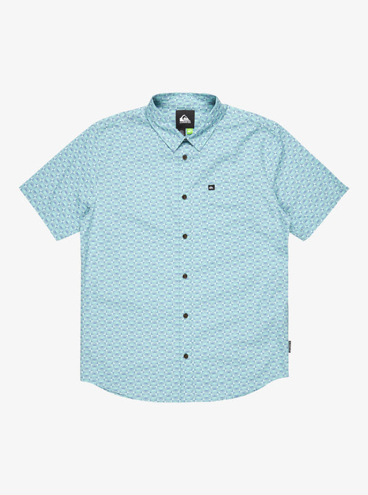 Quiksilver Men's Apero Organic Classic Short Sleeve Shirt Aquifer Florever EQYWT04606-BGW6