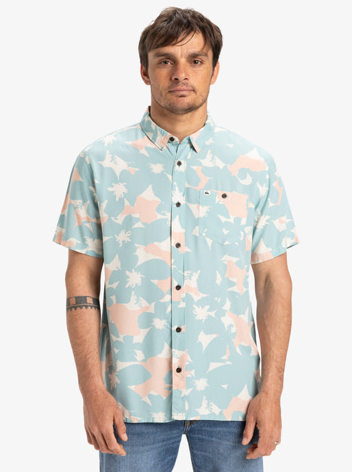 Quiksilver Men's Safe Paradise Short Sleeve Shirt Aquifer Handtman EQYWT04607-BGW6