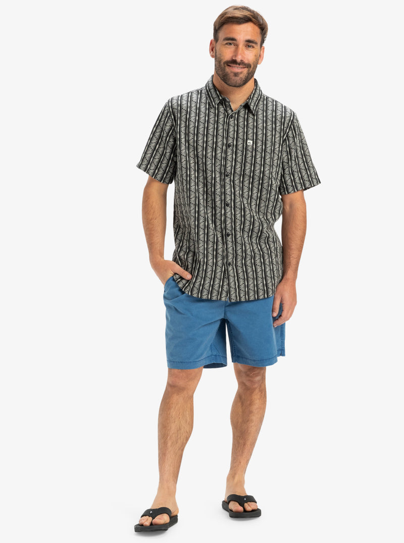 Load image into Gallery viewer, Quiksilver Men&#39;s Street Way Short Sleeves Shirt Black Street Way EQYWT04608-KVJ6
