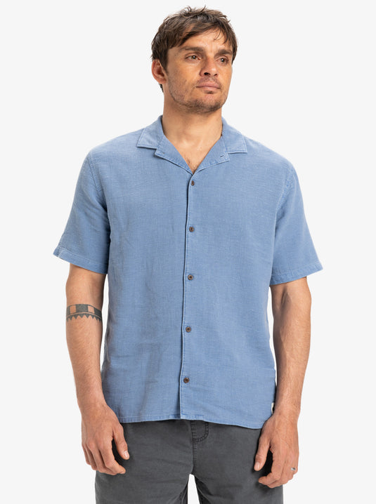 Quiksilver Men's Sunrise Short Sleeves Shirt Coronet Blue EQYWT04628-BLQ0