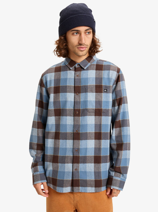 Quiksilver Men's Motherfly Plaid Long Sleeve Shirt China Blue Motherfly Check EQYWT04642-BND1