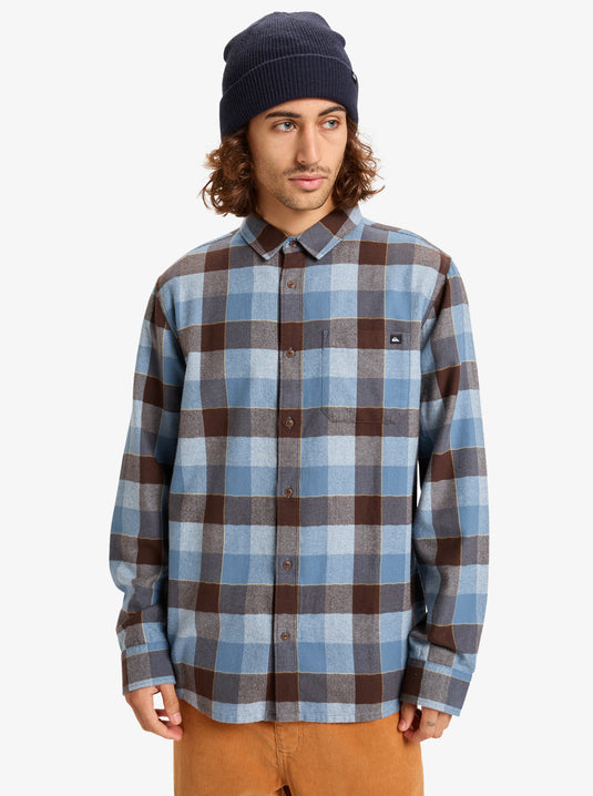 Quiksilver Men's Motherfly Plaid Long Sleeve Shirt China Blue Motherfly Check EQYWT04642-BND1