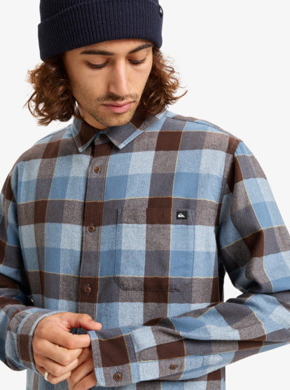 Load image into Gallery viewer, Quiksilver Men&#39;s Motherfly Plaid Long Sleeve Shirt China Blue Motherfly Check EQYWT04642-BND1

