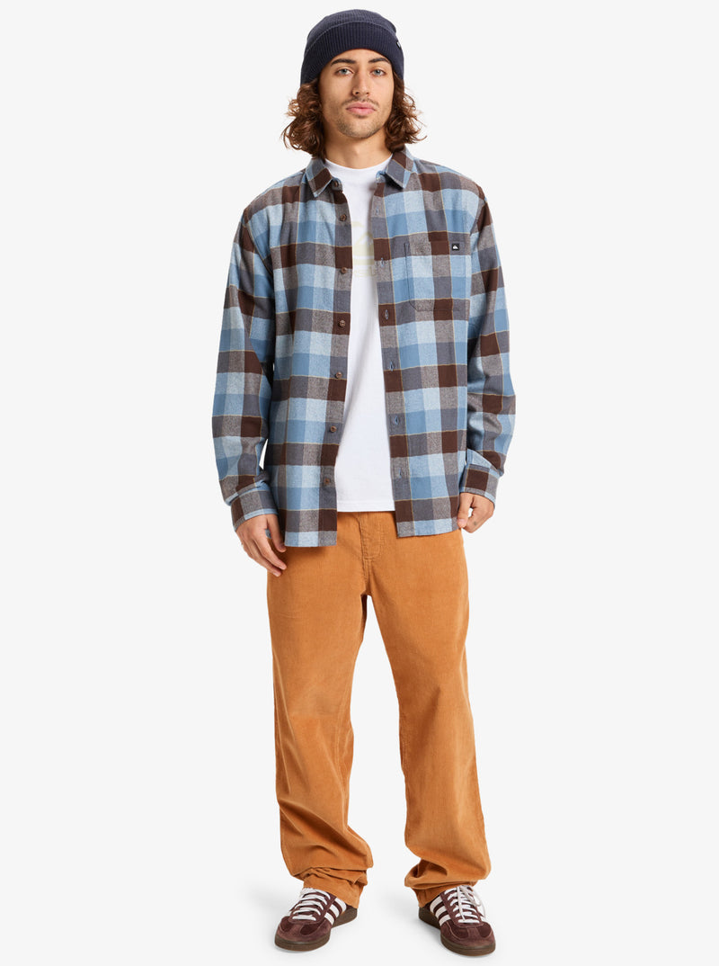 Load image into Gallery viewer, Quiksilver Men&#39;s Motherfly Plaid Long Sleeve Shirt China Blue Motherfly Check EQYWT04642-BND1
