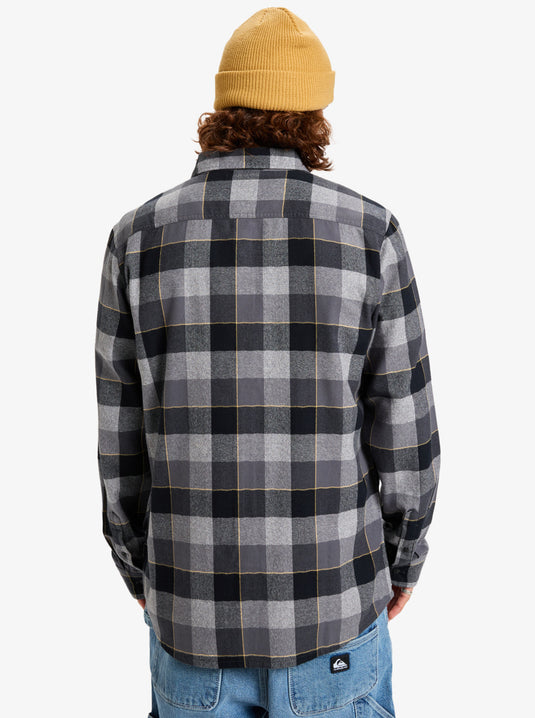 Quiksilver Men's Motherfly Plaid Long Sleeve Shirt Iron Gate Motherfly Check EQYWT04642-KZM1