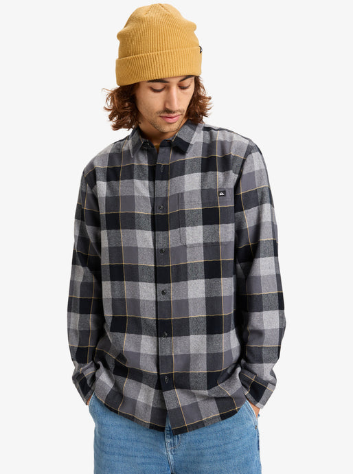 Quiksilver Men's Motherfly Plaid Long Sleeve Shirt Iron Gate Motherfly Check EQYWT04642-KZM1