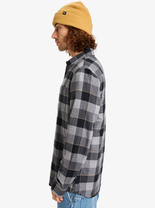 Quiksilver Men's Motherfly Plaid Long Sleeve Shirt Iron Gate Motherfly Check EQYWT04642-KZM1