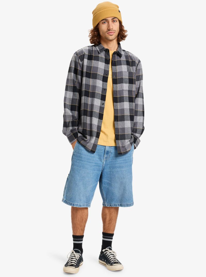 Load image into Gallery viewer, Quiksilver Men&#39;s Motherfly Plaid Long Sleeve Shirt Iron Gate Motherfly Check EQYWT04642-KZM1
