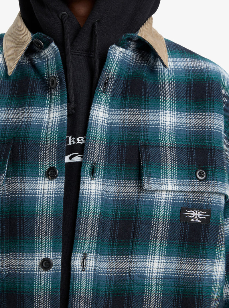 Load image into Gallery viewer, Quiksilver Men&#39;s Mercury Desert Shadow Check Long Sleeve Shirt Orion Blue Desert Shadow EQYWT04643-BRG1
