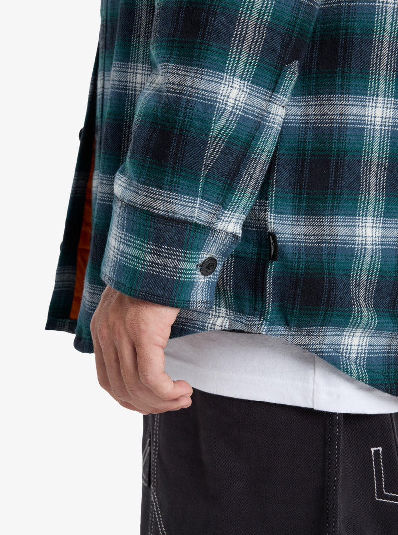 Load image into Gallery viewer, Quiksilver Men&#39;s Mercury Desert Shadow Check Long Sleeve Shirt Orion Blue Desert Shadow EQYWT04643-BRG1
